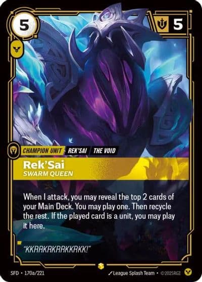 RekSai Swarm Queen Alternate Art Spiritforged Riftbound card