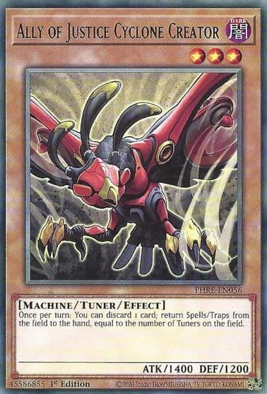 Ally of Justice Cyclone Creator Phantom Revenge Yu-Gi-Oh! card