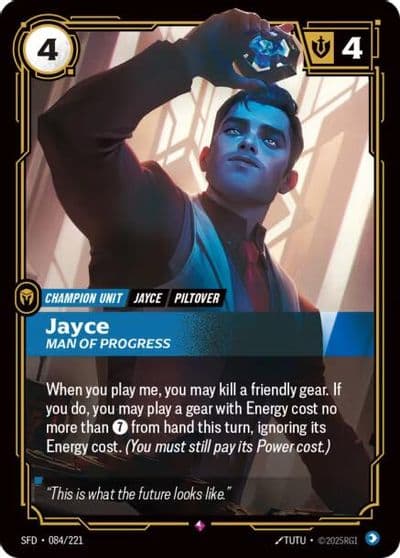 Jayce Man of Progress Spiritforged Riftbound card