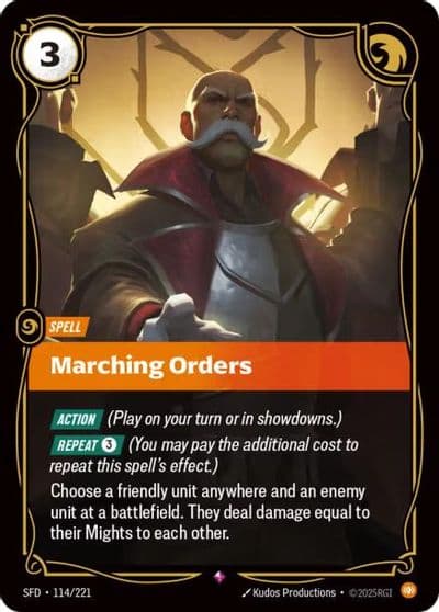 Marching Orders Spiritforged Riftbound card