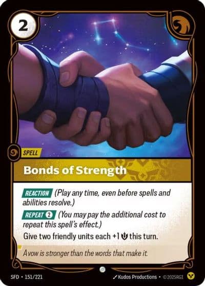 Bonds of Strength Spiritforged Riftbound card