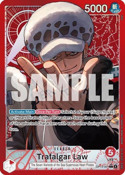 Trafalgar Law OP14 001 Alternate Art The Azure Sea's Seven One Piece card