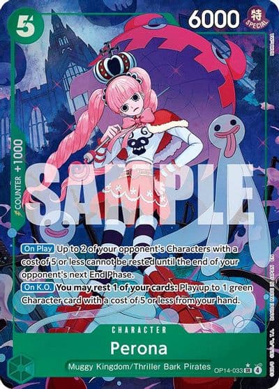 Perona OP14 033 Alternate Art The Azure Sea's Seven One Piece card