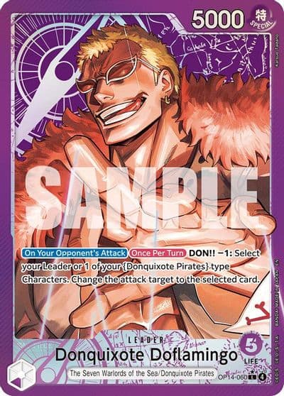 Donquixote Doflamingo OP14 060 Alternate Art The Azure Sea's Seven One Piece card