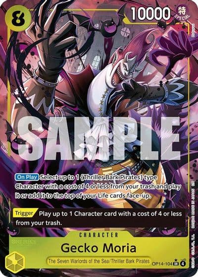 Gecko Moria OP14 104 Alternate Art The Azure Sea's Seven One Piece card