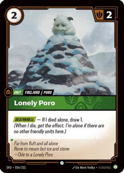 Lonely Poro Spiritforged Riftbound card