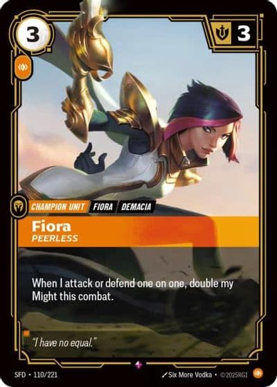 Fiora Peerless Spiritforged Riftbound card