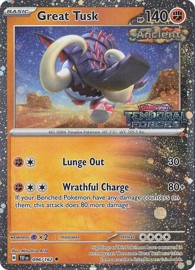 Great Tusk (Temporal Forces Stamped) Miscellaneous Cards & Products Pokemon card