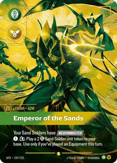 Azir Emperor of the Sands Overnumbered Spiritforged Riftbound card