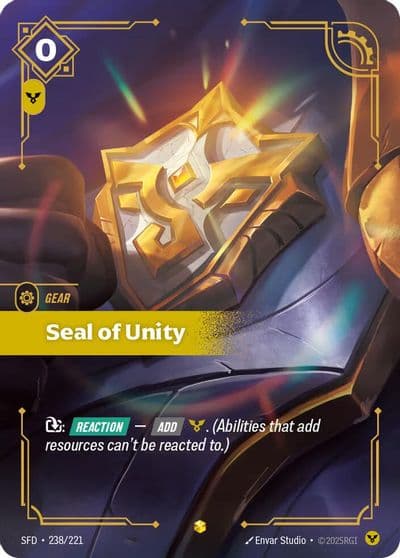 Seal of Unity Overnumbered Spiritforged Riftbound card