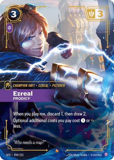 Ezreal Prodigy Spiritforged Riftbound card