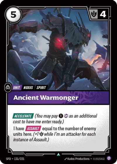 Ancient Warmonger Spiritforged Riftbound card