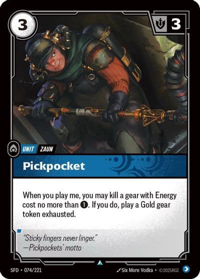 Pickpocket Spiritforged Riftbound card