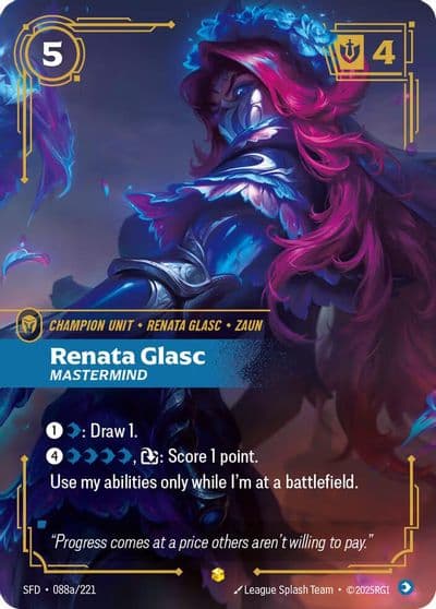 Renata Glasc Mastermind Alternate Art Spiritforged Riftbound card