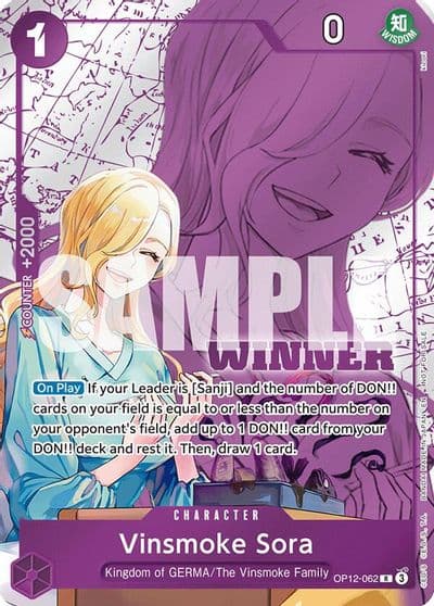 Vinsmoke Sora Winner Pack 2026 Vol 1 One Piece Promotion Cards One Piece card