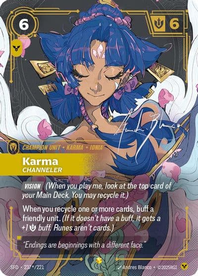 Karma Channeler Signature Spiritforged Riftbound card