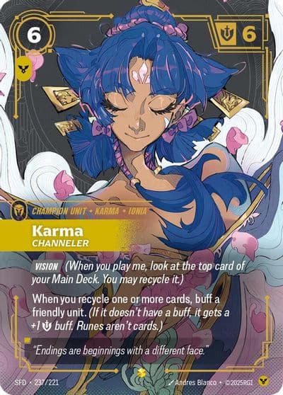 Karma Channeler Overnumbered Spiritforged Riftbound card