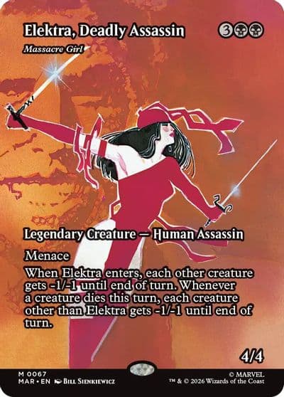 Elektra Deadly Assassin Massacre Girl Borderless Marvel Universe Eternal-Legal Magic card