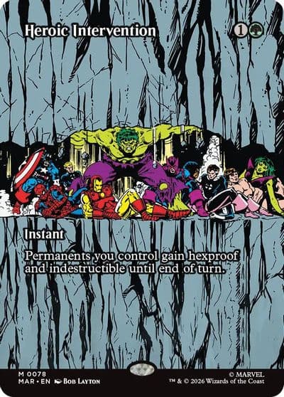 Heroic Intervention 0078 Borderless Marvel Universe Eternal-Legal Magic card