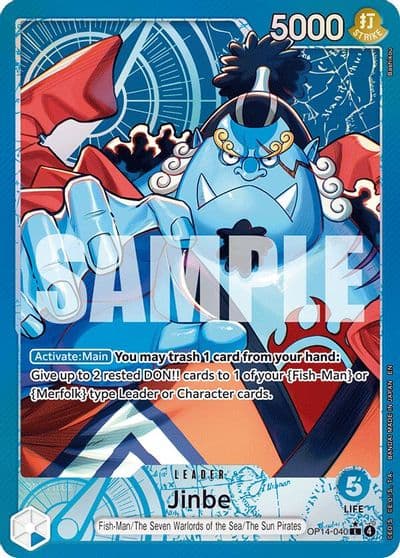 Jinbe OP14 040 Alternate Art The Azure Sea's Seven One Piece card