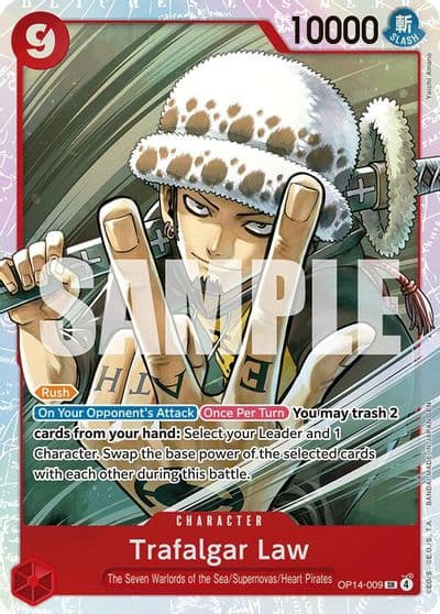 Trafalgar Law OP14 009 The Azure Sea's Seven One Piece card