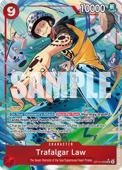 Trafalgar Law OP14 009 Alternate Art The Azure Sea's Seven One Piece card