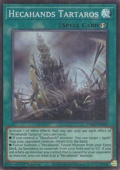 Hecahands Tartaros Super Rare Phantom Revenge Yu-Gi-Oh! card