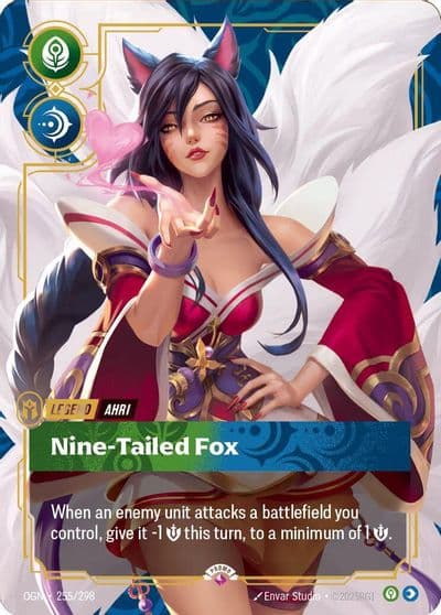 Ahri Nine Tailed Fox Metal Riftbound Organized Play Promotional Cards Riftbound card