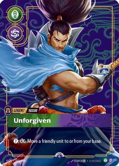Yasuo Unforgiven Metal Riftbound Organized Play Promotional Cards Riftbound card