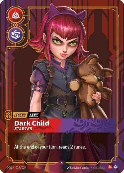 Annie Dark Child Metal Riftbound Organized Play Promotional Cards Riftbound card