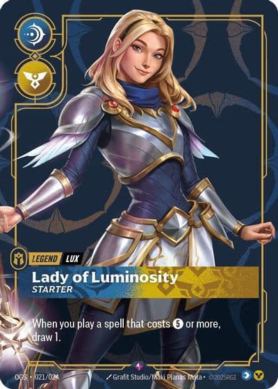Lux Lady of Luminosity Metal Riftbound Organized Play Promotional Cards Riftbound card