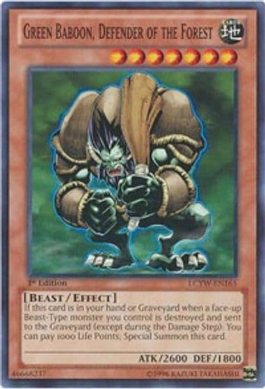 Green Baboon Defender of the Forest Legendary Collection 3: Yugi's World Yu-Gi-Oh! card