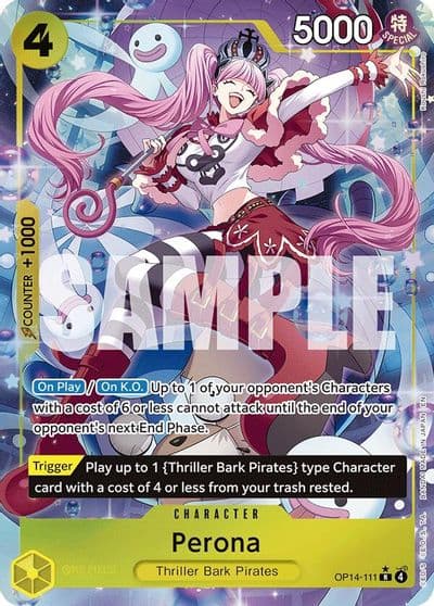 Perona OP14 111 Alternate Art The Azure Sea's Seven One Piece card