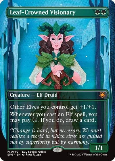 Leaf Crowned Visionary Borderless Special Guests Magic card