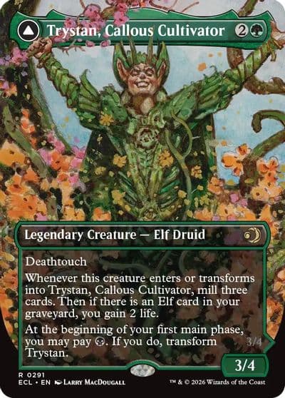 Trystan Callous Cultivator Borderless Lorwyn Eclipsed Magic card