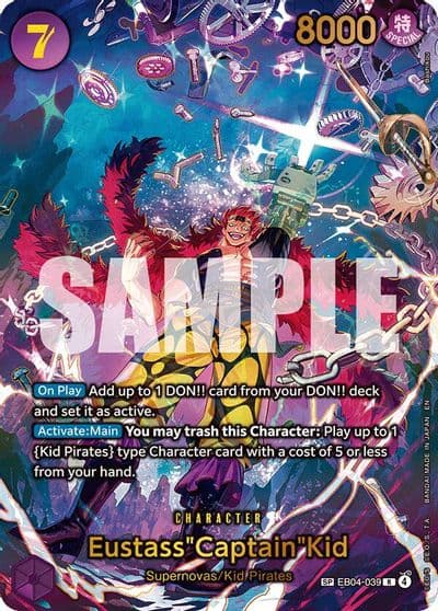EustassCaptainKid EB04 039 SP The Azure Sea's Seven One Piece card