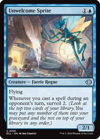 Unwelcome Sprite Lorwyn Eclipsed Magic card