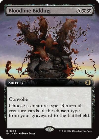 Bloodline Bidding Extended Art Lorwyn Eclipsed Magic card