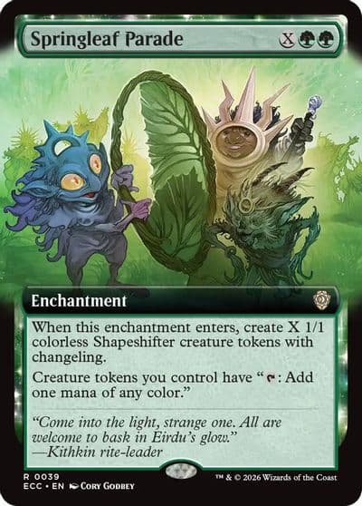 Springleaf Parade Extended Art Commander: Lorwyn Eclipsed Magic card