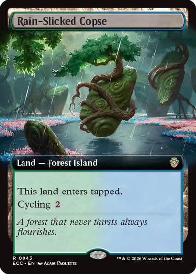 Rain Slicked Copse Extended Art Commander: Lorwyn Eclipsed Magic card