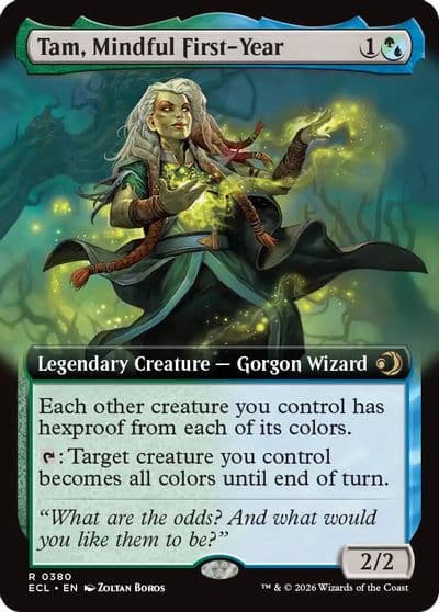 Tam Mindful First Year Extended Art Lorwyn Eclipsed Magic card