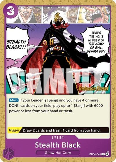 Stealth Black The Azure Sea's Seven Release Event Cards One Piece card