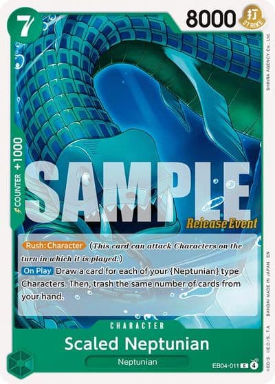 Scaled Neptunian The Azure Sea's Seven Release Event Cards One Piece card