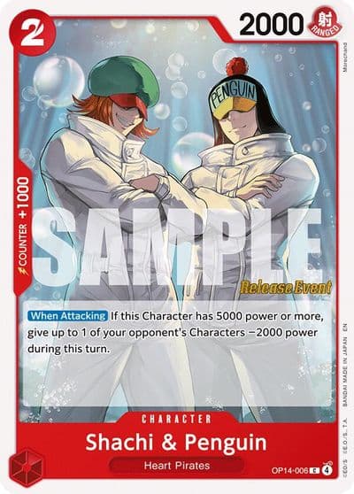 Shachi and Penguin The Azure Sea's Seven Release Event Cards One Piece card