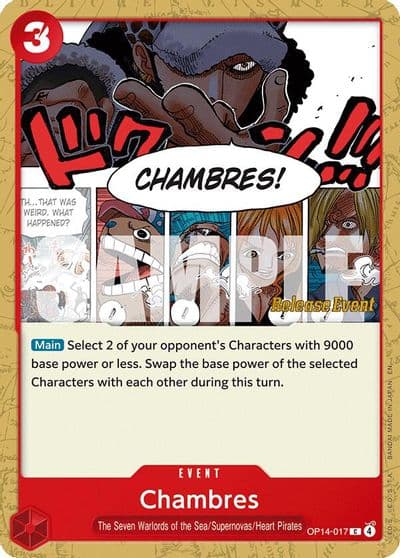 Chambres The Azure Sea's Seven Release Event Cards One Piece card