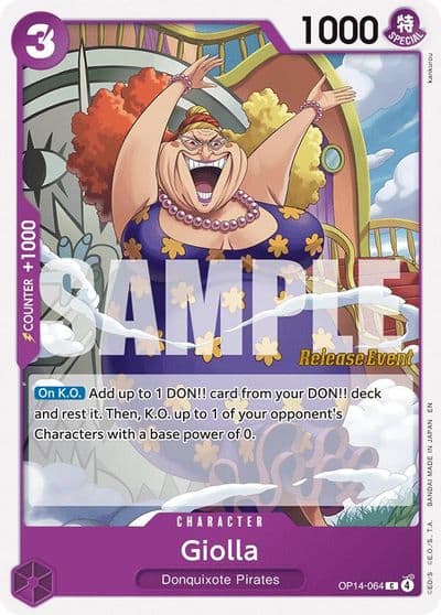 Giolla The Azure Sea's Seven Release Event Cards One Piece card