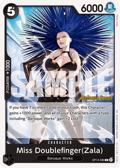 Miss DoublefingerZala The Azure Sea's Seven Release Event Cards One Piece card