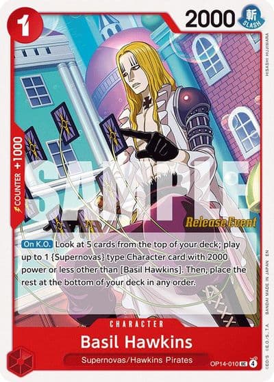 Basil Hawkins The Azure Sea's Seven Release Event Cards One Piece card