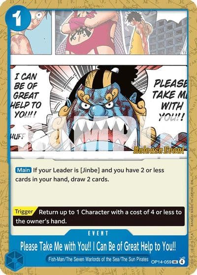Please Take Me with You I Can Be of Great Help to You The Azure Sea's Seven Release Event Cards One Piece card