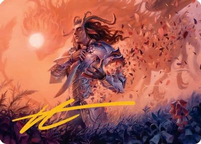 Rhys the Evermore Art Card Gold Stamped Signature Art Series: Lorwyn Eclipsed Magic card